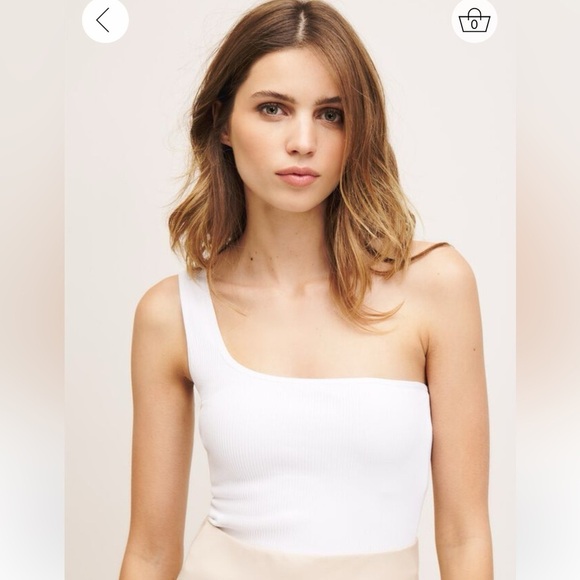 Dynamite One Shoulder Ribbed Tank Top - Picture 2 of 7